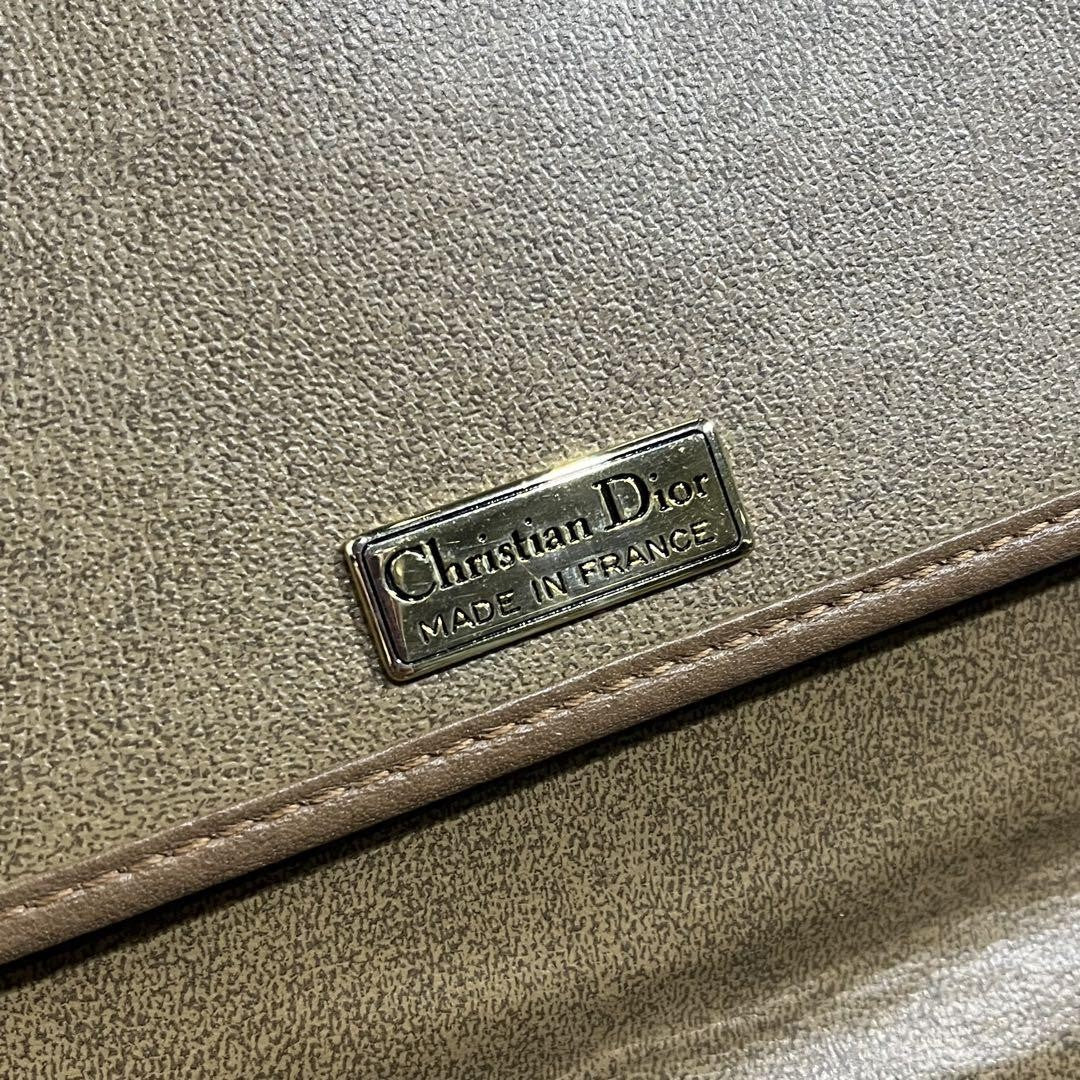 Christian Dior Shoulder Bag Purse CD Leather Camel Authentic