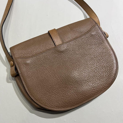 Christian Dior Shoulder Bag Purse CD Leather Camel Authentic