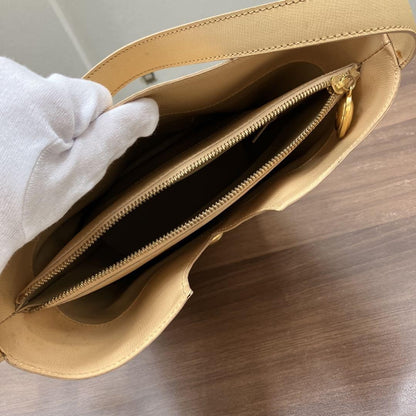 Christian Dior Shoulder Bag Purse CD Beige Authentic