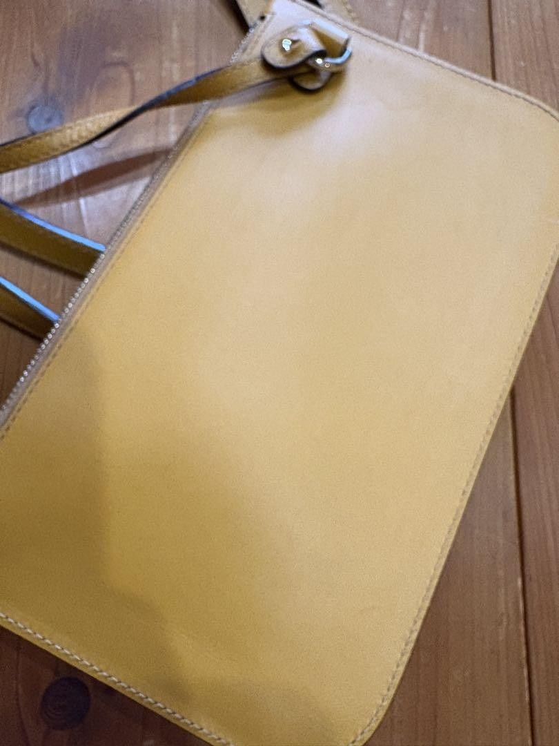 GUCCI Hand Bag Tote Purse Logo Canvas Leather White Yellow Authentic