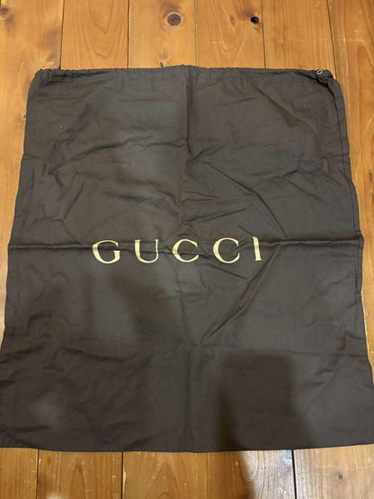 GUCCI Hand Bag Tote Purse Logo Canvas Leather White Yellow Authentic