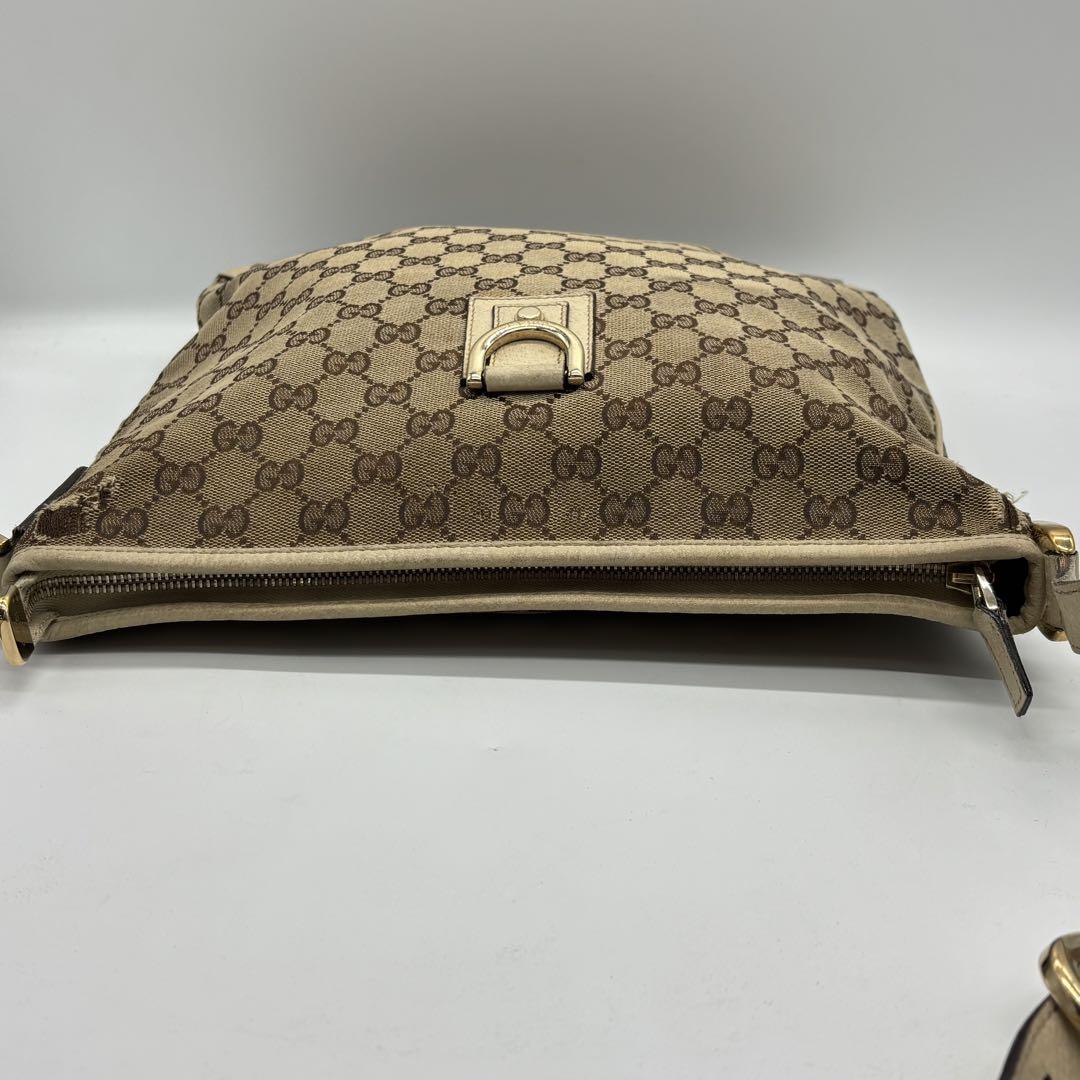 GUCCI Shoulder Bag Purse GG Canvas Beige Authentic