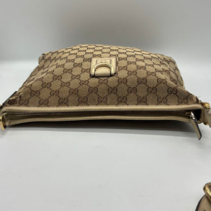 GUCCI Shoulder Bag Purse GG Canvas Beige Authentic