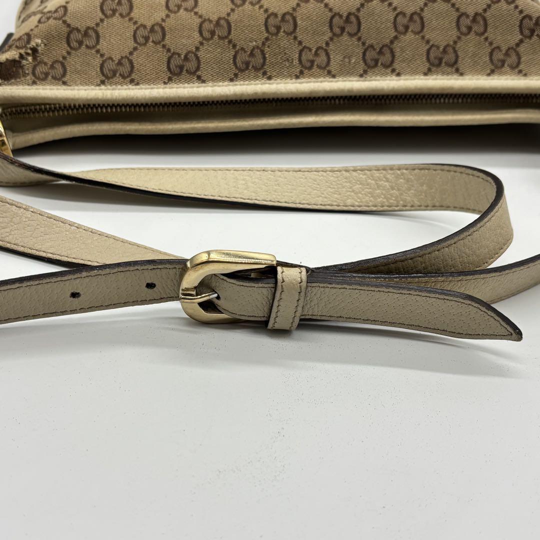 GUCCI Shoulder Bag Purse GG Canvas Beige Authentic