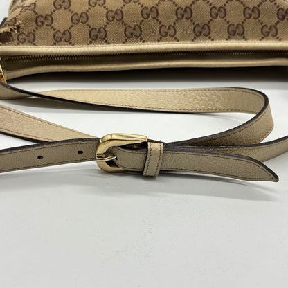 GUCCI Shoulder Bag Purse GG Canvas Beige Authentic