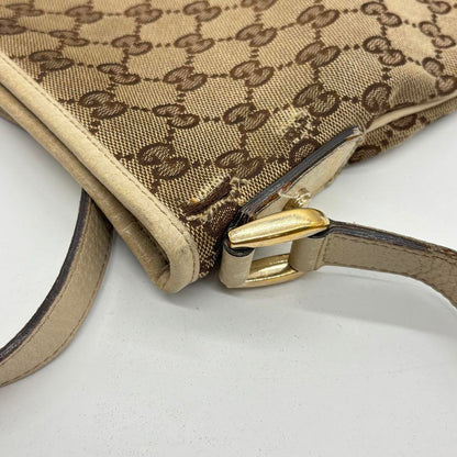 GUCCI Shoulder Bag Purse GG Canvas Beige Authentic