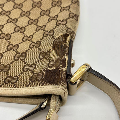 GUCCI Shoulder Bag Purse GG Canvas Beige Authentic