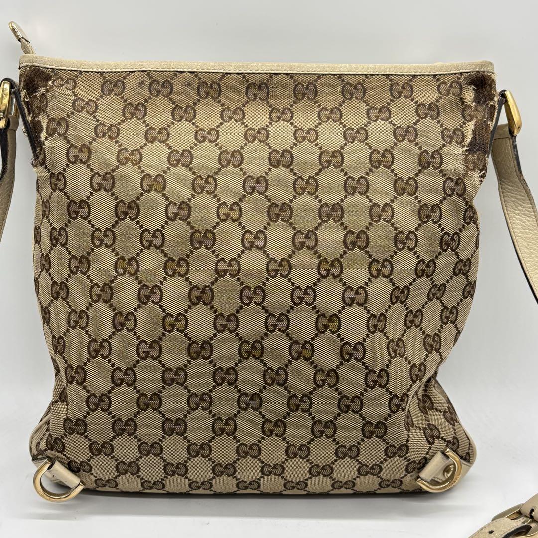 GUCCI Shoulder Bag Purse GG Canvas Beige Authentic