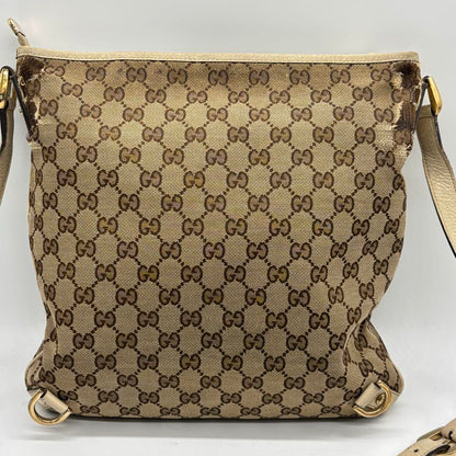 GUCCI Shoulder Bag Purse GG Canvas Beige Authentic