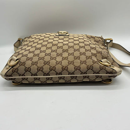 GUCCI Shoulder Bag Purse GG Canvas Beige Authentic