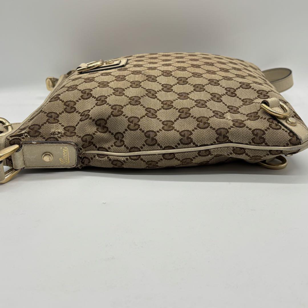 GUCCI Shoulder Bag Purse GG Canvas Beige Authentic
