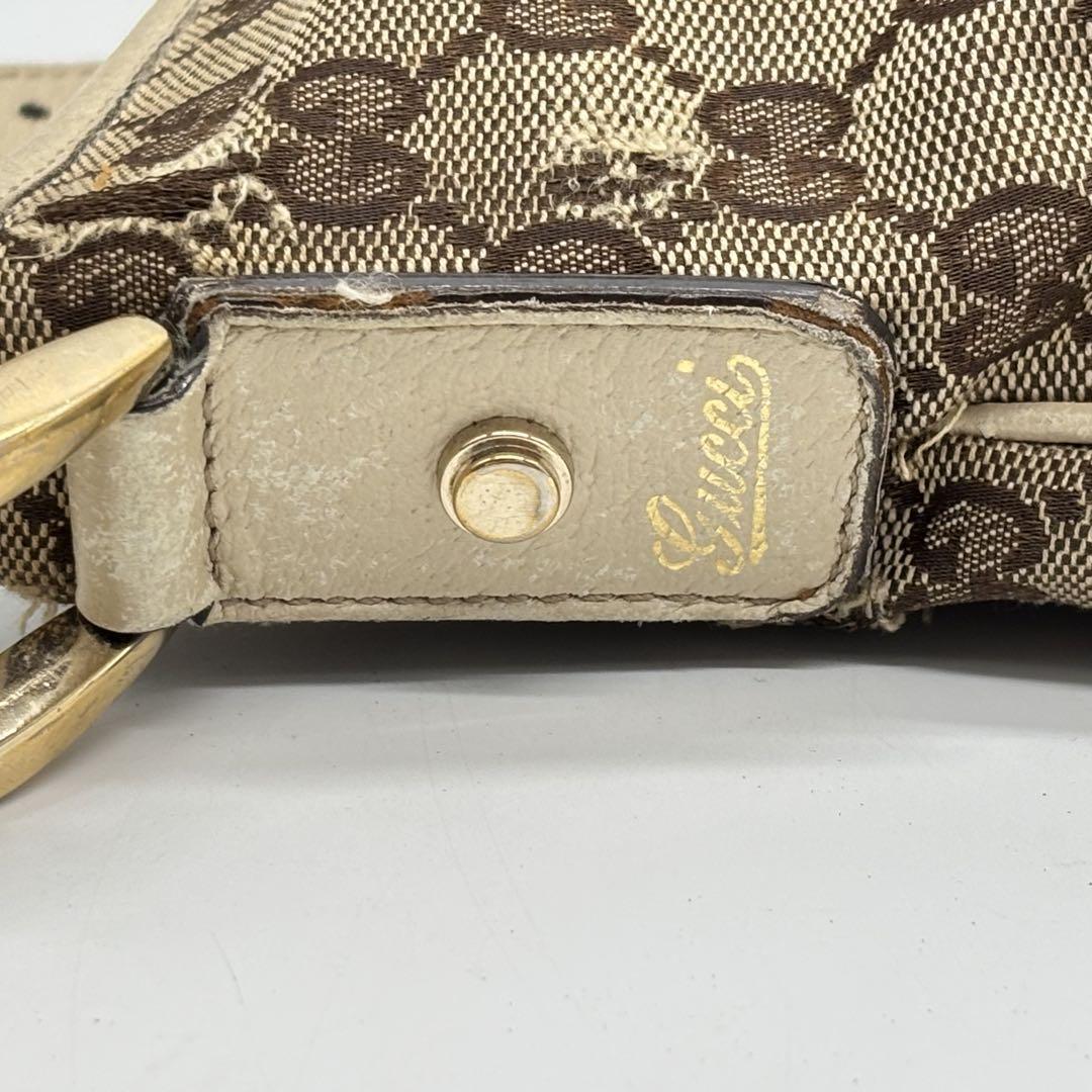 GUCCI Shoulder Bag Purse GG Canvas Beige Authentic