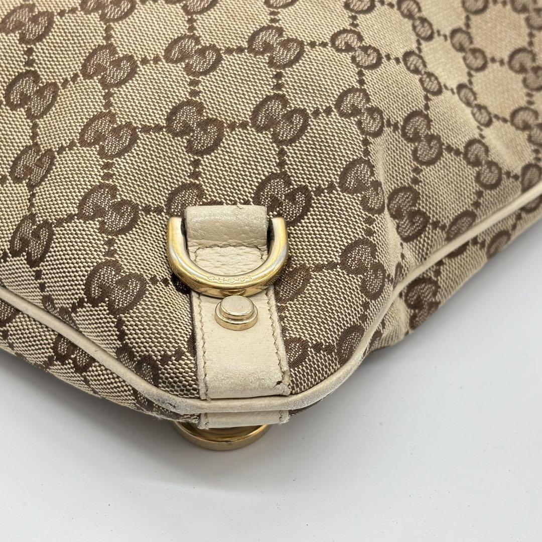 GUCCI Shoulder Bag Purse GG Canvas Beige Authentic