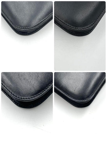 GUCCI Shoulder Bag Purse Interlocking Leather Black Authentic