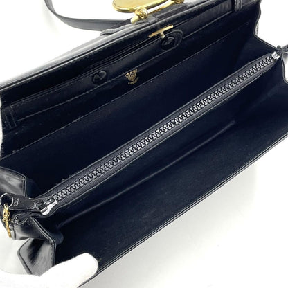 GUCCI Shoulder Bag Purse Interlocking Leather Black Authentic