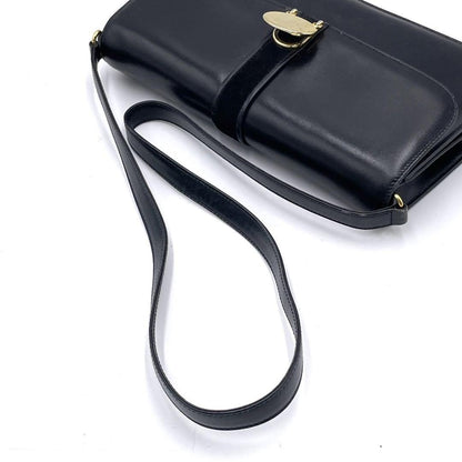 GUCCI Shoulder Bag Purse Interlocking Leather Black Authentic