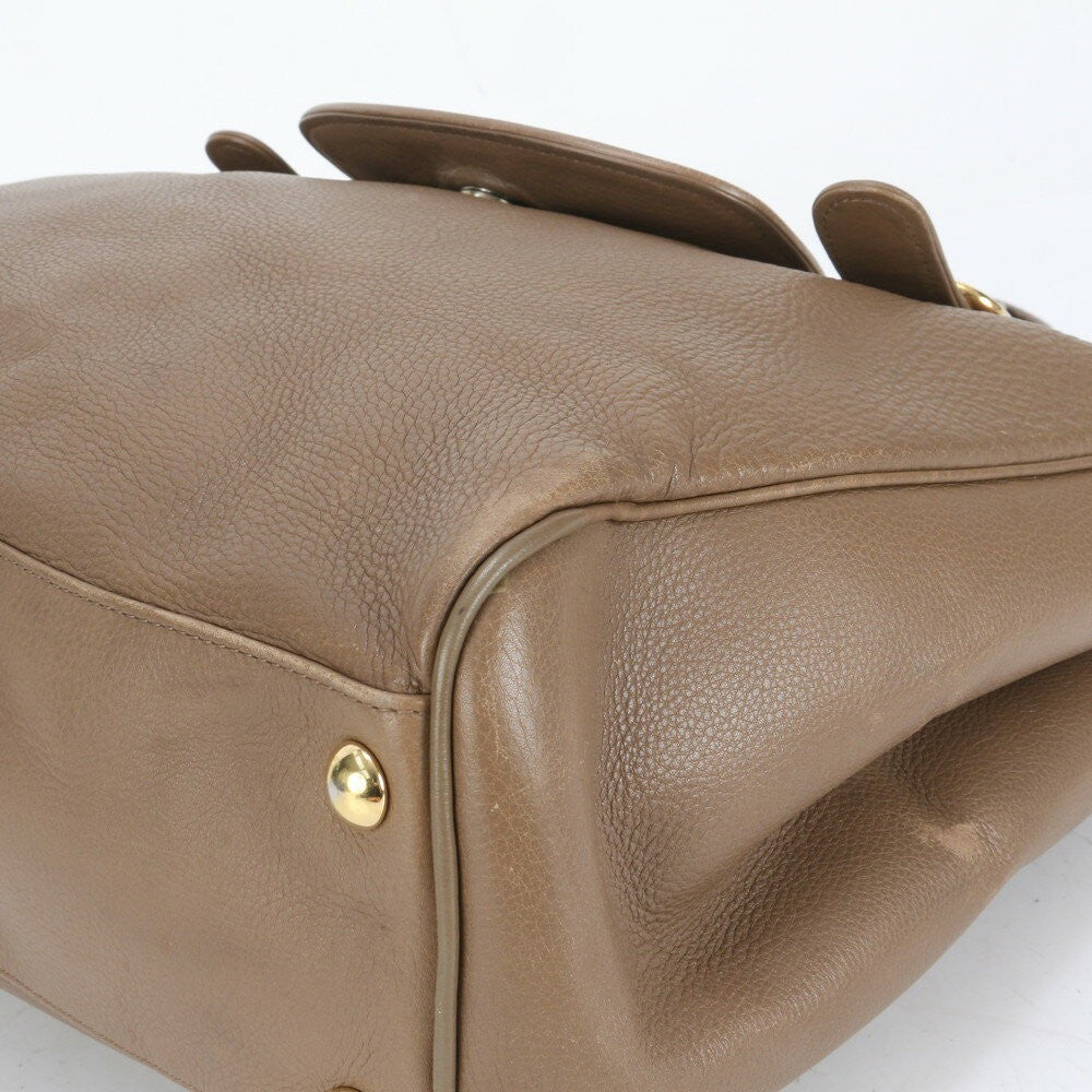 GUCCI Hand Bag Tote Purse Interlocking G Leather Beige Authentic