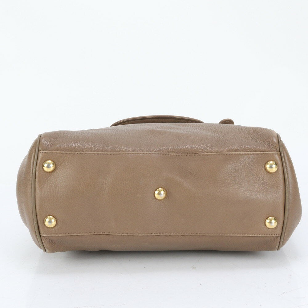 GUCCI Hand Bag Tote Purse Interlocking G Leather Beige Authentic