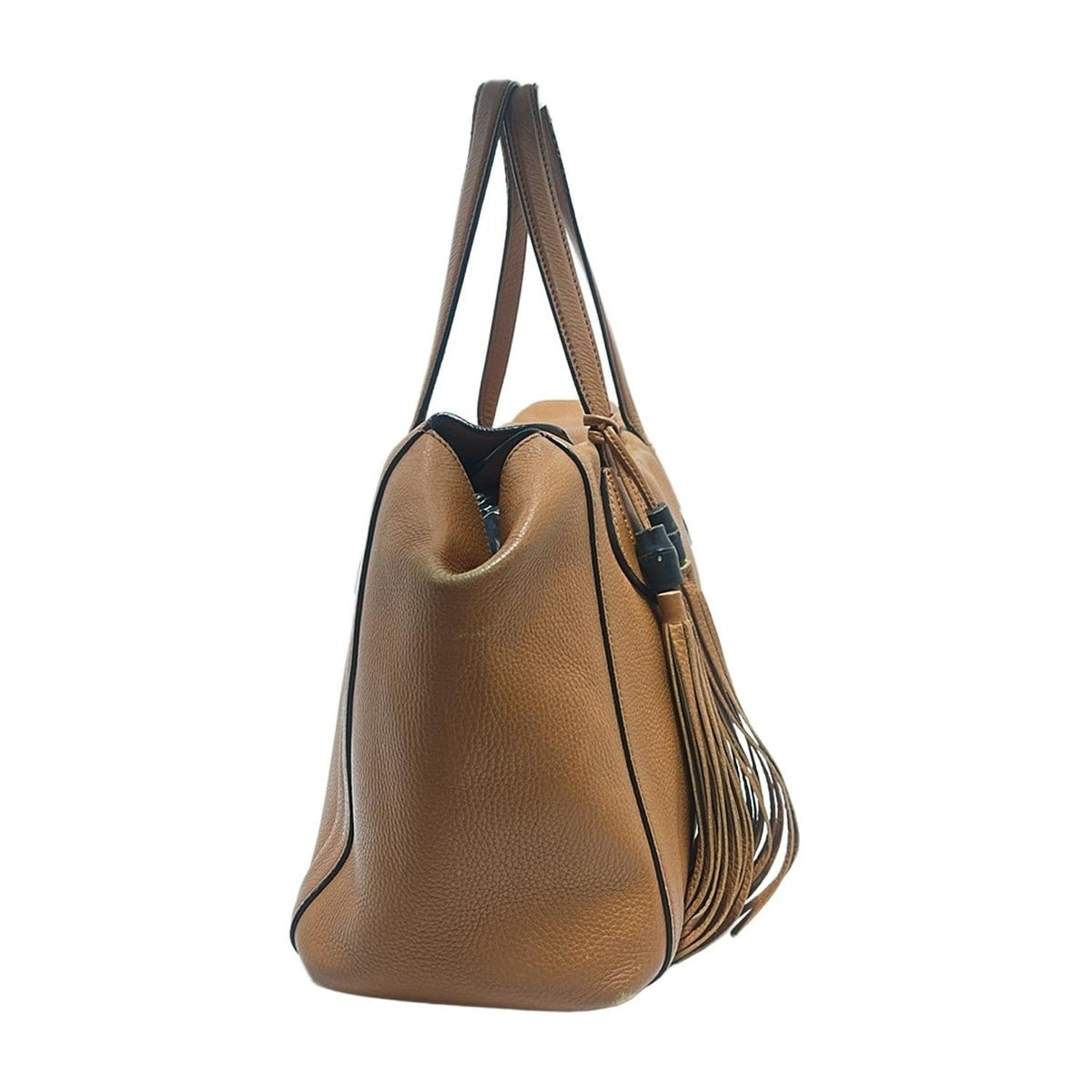 GUCCI Hand Bag Tote Purse Leather Light Brown Authentic