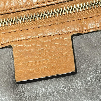 GUCCI Hand Bag Tote Purse Leather Light Brown Authentic