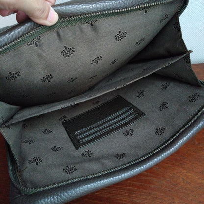 MULBERRY Hand Shoulder Bag Tote Purse Leather Dark Brown Authentic