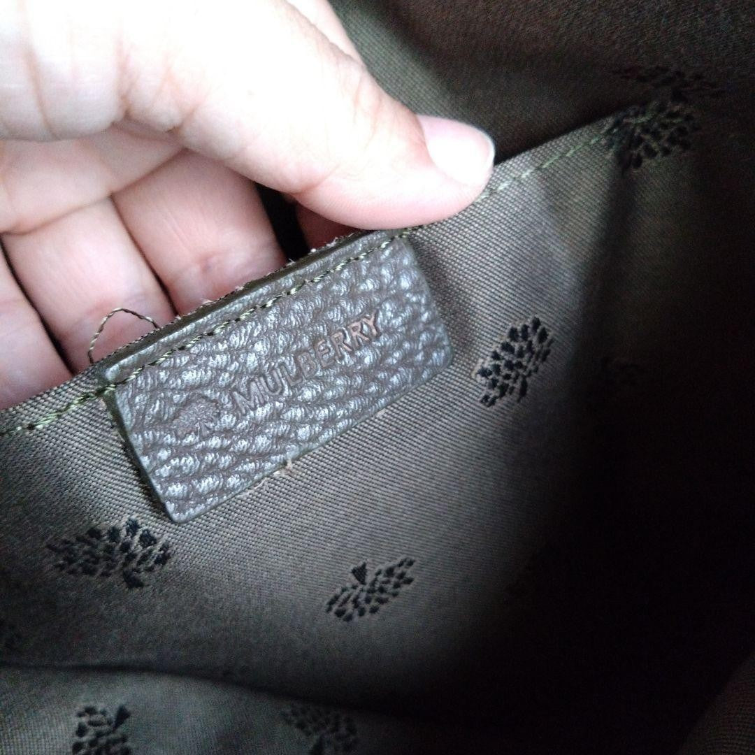 MULBERRY Hand Shoulder Bag Tote Purse Leather Dark Brown Authentic