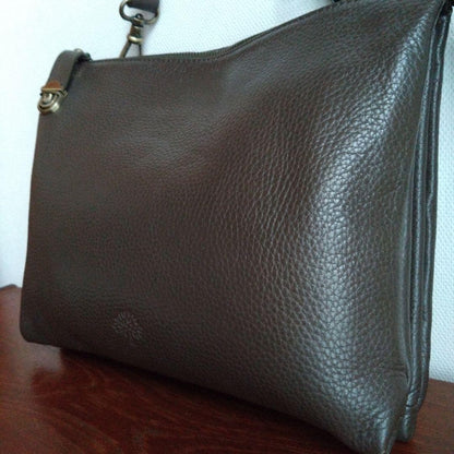MULBERRY Hand Shoulder Bag Tote Purse Leather Dark Brown Authentic