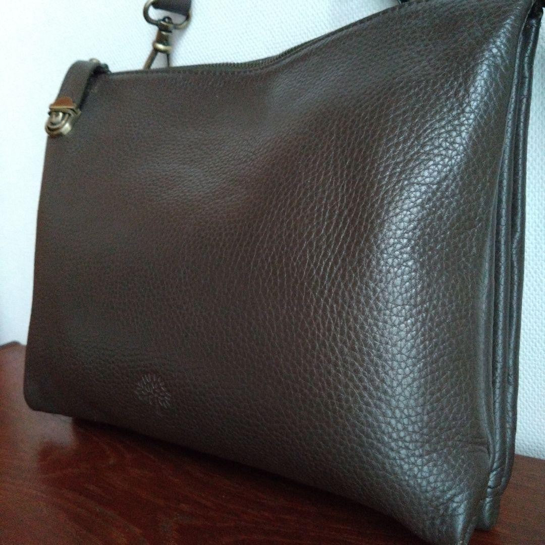 MULBERRY Hand Shoulder Bag Tote Purse Leather Dark Brown Authentic
