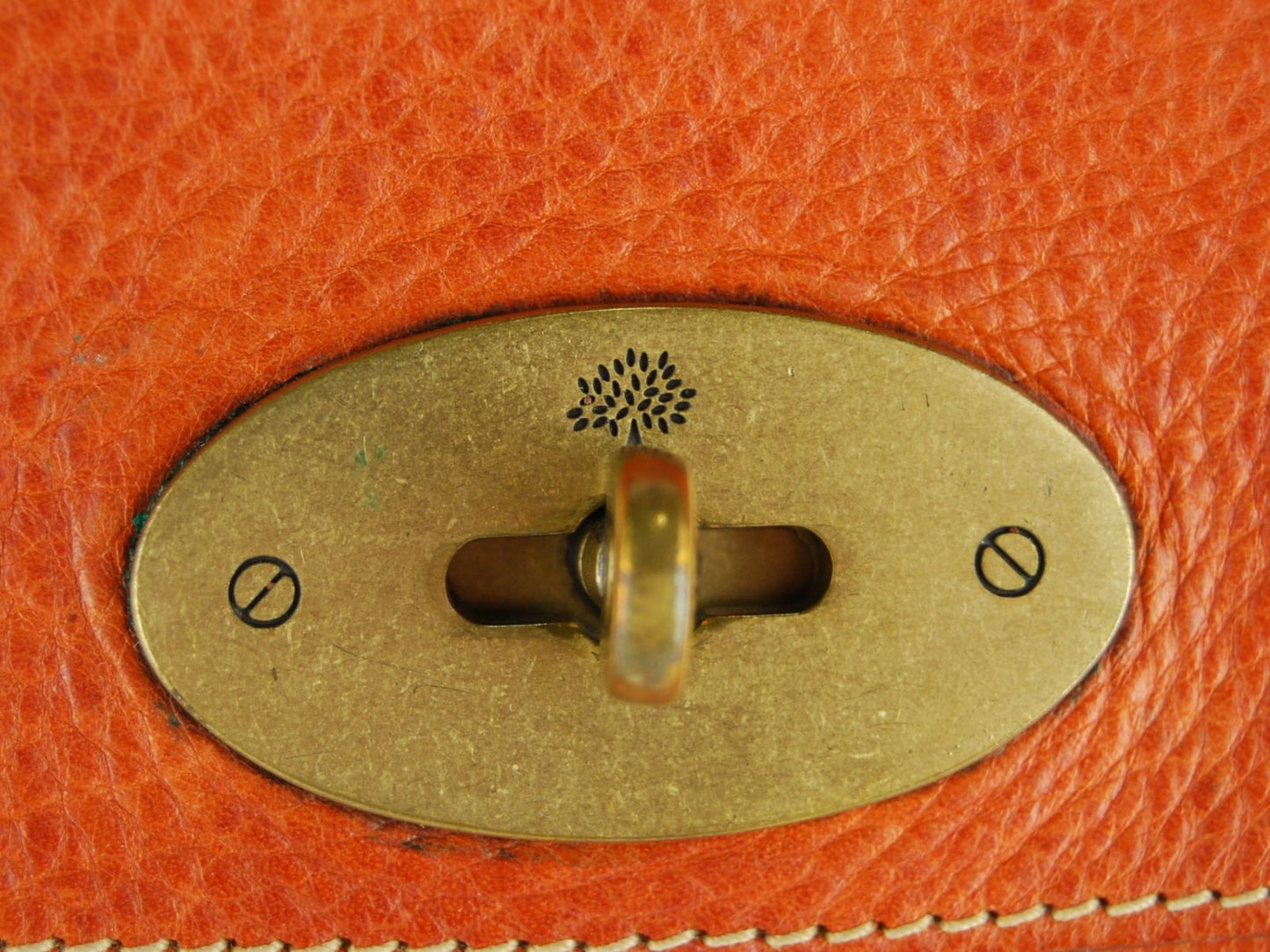 MULBERRY Mini Hand Bag Tote Purse Bayswater Leather Brown Authentic