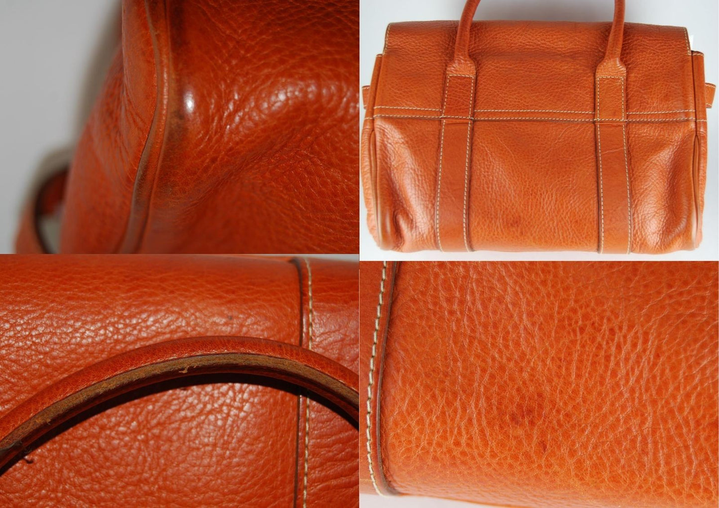MULBERRY Mini Hand Bag Tote Purse Bayswater Leather Brown Authentic