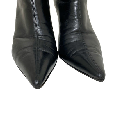 GUCCI Short Boots Shoes EU 37 US 7 Leather Black Authentic