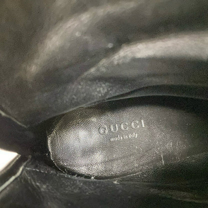 GUCCI Short Boots Shoes EU 37 US 7 Leather Black Authentic
