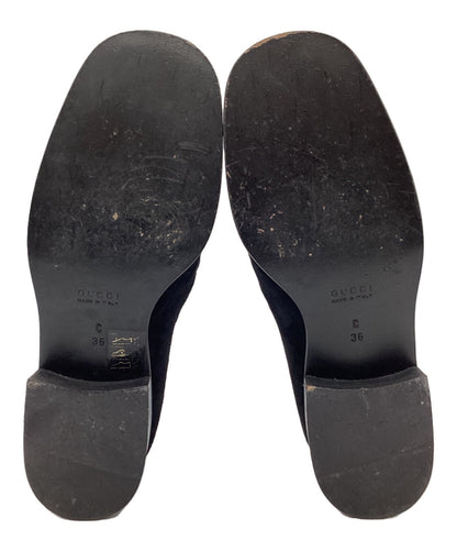GUCCI Loafers Shoes Horse Bit EU 36 US 6 Black Authentic