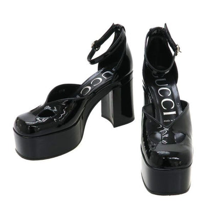 GUCCI Sandals Shoes Interlocking G EU 36.5 US 6.5 Black Authentic