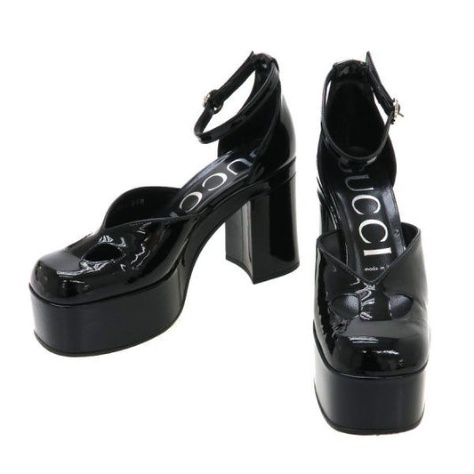 GUCCI Sandals Shoes Interlocking G EU 36.5 US 6.5 Black Authentic