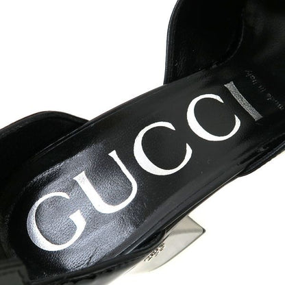 GUCCI Sandals Shoes Interlocking G EU 36.5 US 6.5 Black Authentic