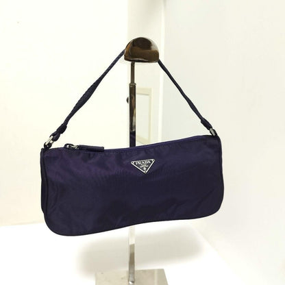 PRADA Accessory Bag Handbag Purse Logo Nylon Purple Authentic