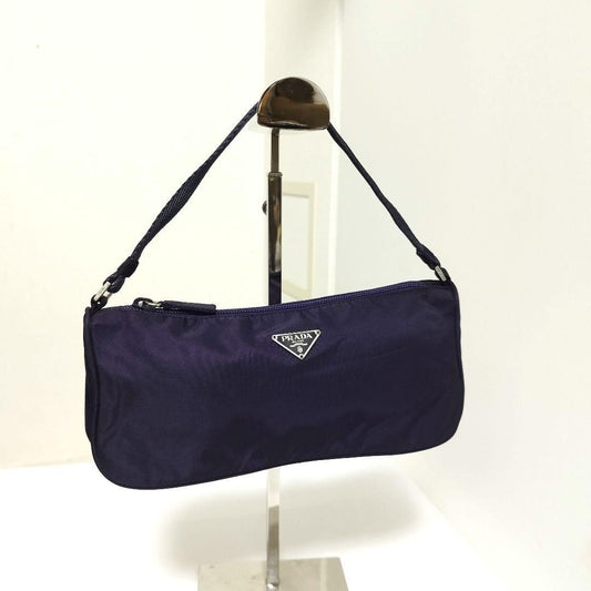 PRADA Accessory Bag Handbag Purse Logo Nylon Purple Authentic