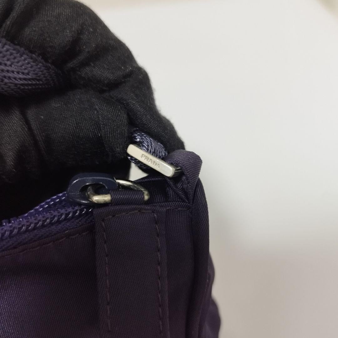 PRADA Accessory Bag Handbag Purse Logo Nylon Purple Authentic