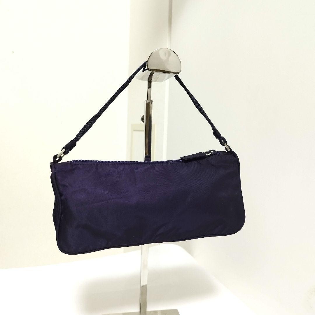 PRADA Accessory Bag Handbag Purse Logo Nylon Purple Authentic