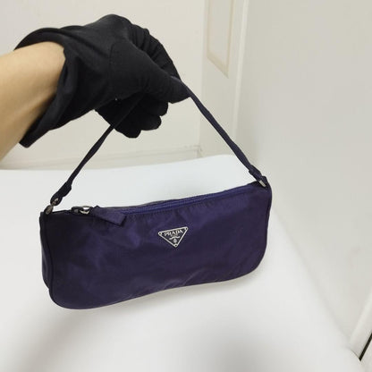 PRADA Accessory Bag Handbag Purse Logo Nylon Purple Authentic
