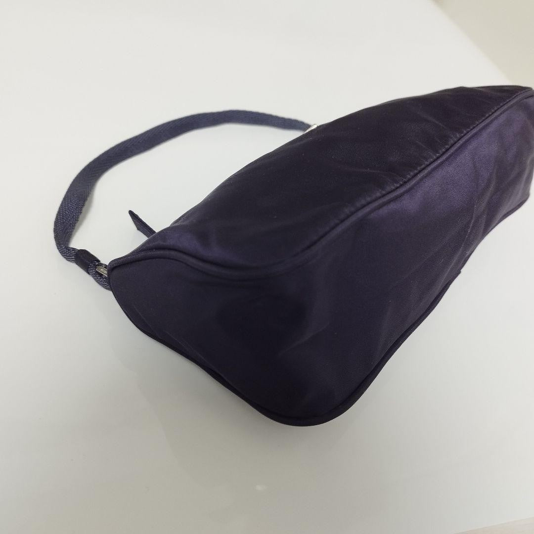 PRADA Accessory Bag Handbag Purse Logo Nylon Purple Authentic