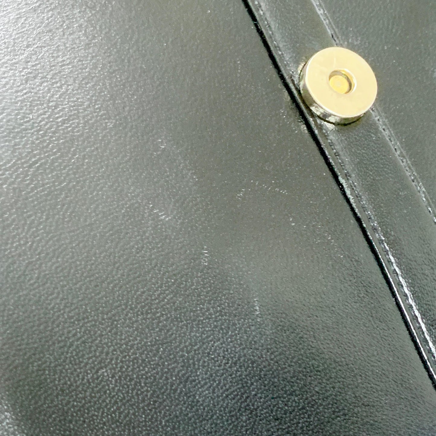 Saint Laurent Bag YSL Clutch Purse Hand Leather Black Gold Used Authentic