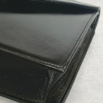 Saint Laurent Bag YSL Clutch Purse Hand Leather Black Gold Used Authentic