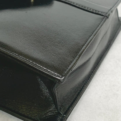 Saint Laurent Bag YSL Clutch Purse Hand Leather Black Gold Used Authentic