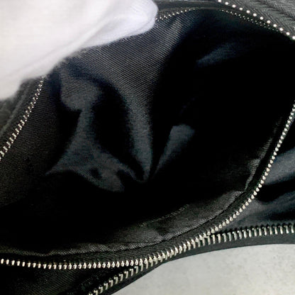 FENDI Croissant Bag Mamma Baguette Shoulder Purse FF Cotton Black Silver Auth