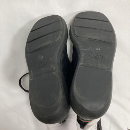 GUCCI Boots Sneaker Shoes Sherry Line Leather Canvas Black Authentic