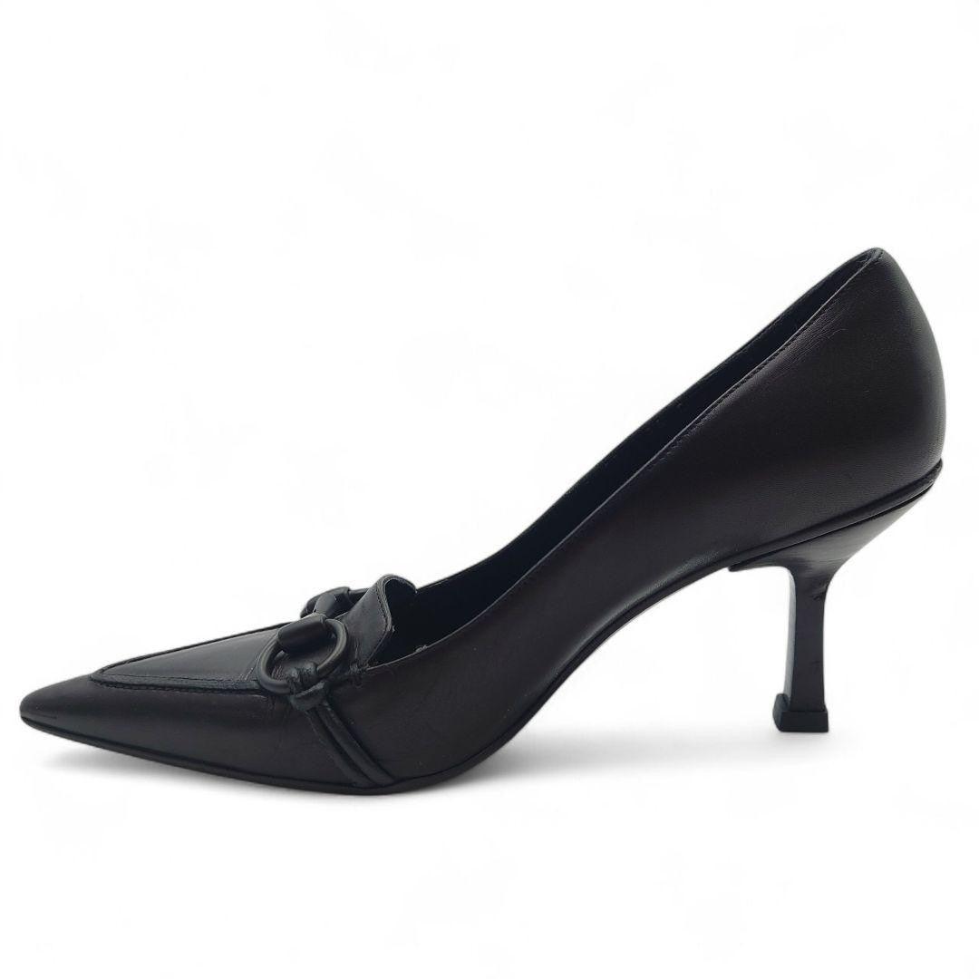 GUCCI Shoes Pumps Heel Horsebit EU 36 US 6 Leather Black Authentic