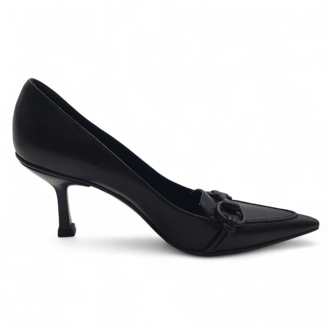 GUCCI Shoes Pumps Heel Horsebit EU 36 US 6 Leather Black Authentic