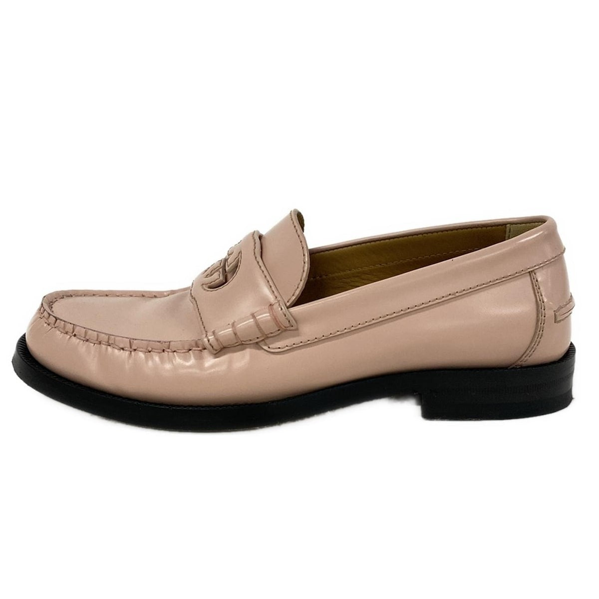 GUCCI Loafers Shoes EU 37.5 US 7.5 Leather Light Pink Authentic